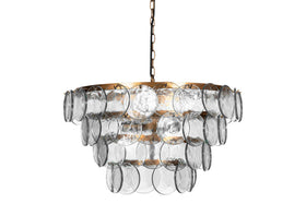 Kagitha Recycled Glass Statement Chandelier - Clear
