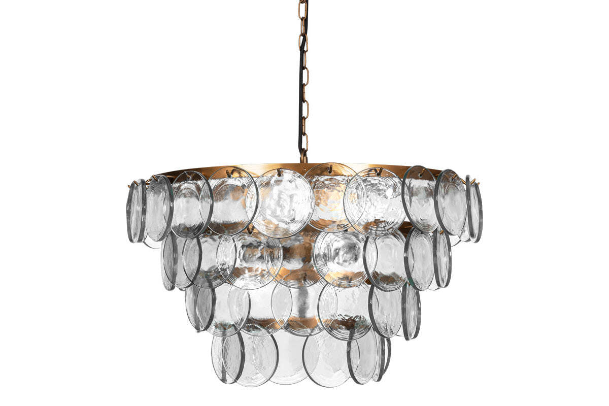Kagitha Recycled Glass Statement Chandelier - Clear