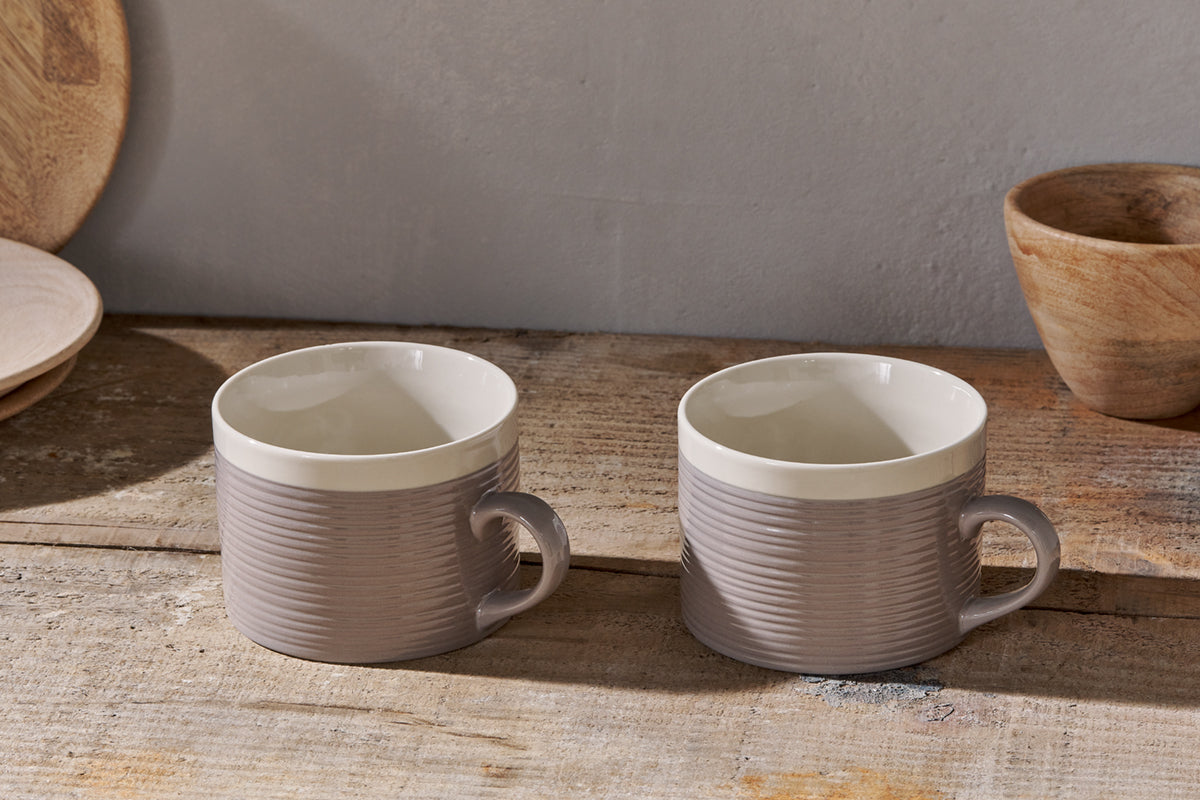Kai Mugs - Grey (Set of 2)-nkuku