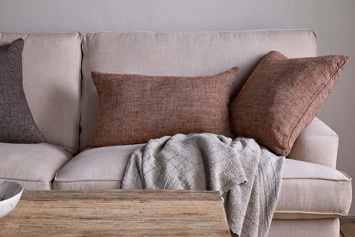 Kana Linen Cushion Cover - Rust
