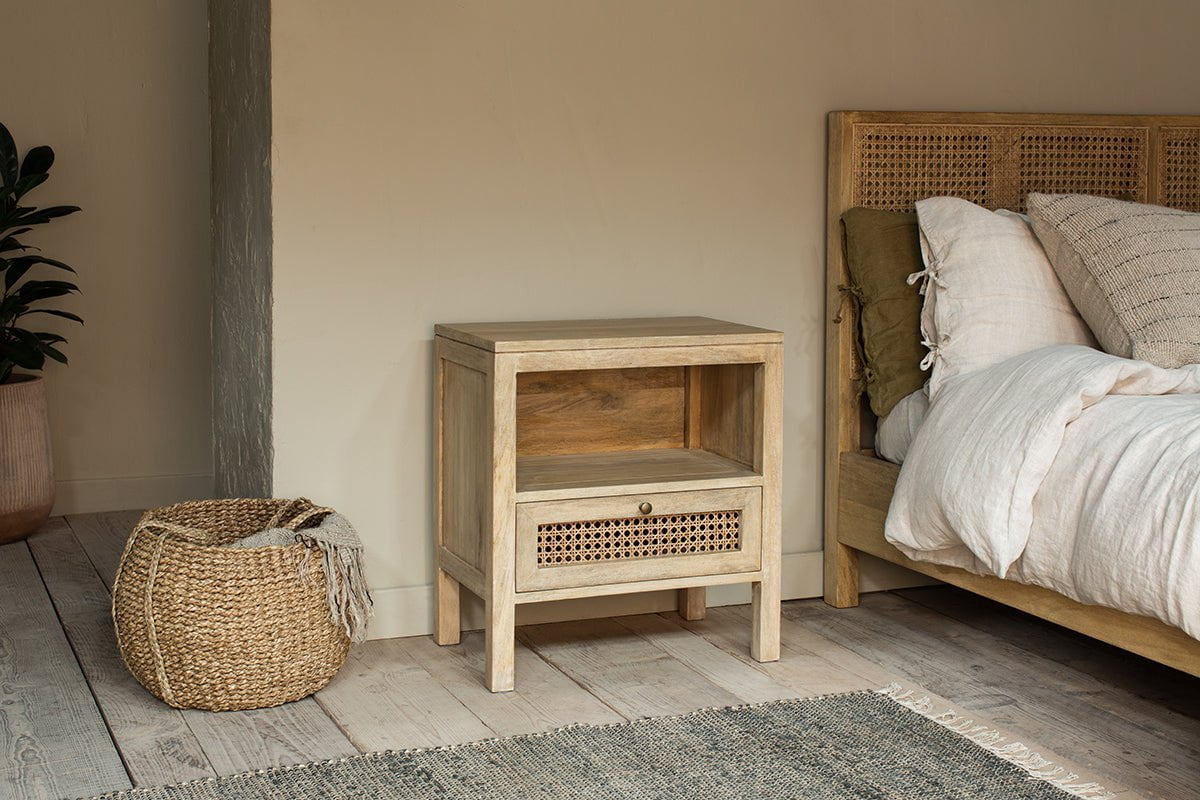 Kanz Mango Wood Bedside Table-nkuku
