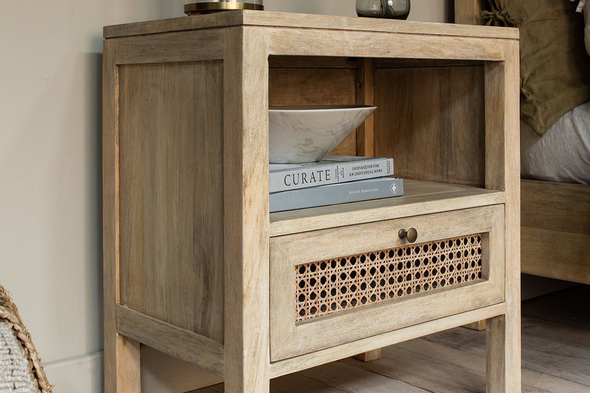 Kanz Mango Wood Bedside Table-nkuku