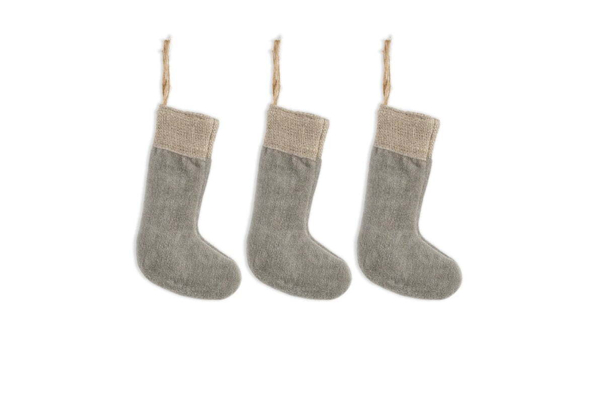 Juego de medias navideñas mini de terciopelo de HomeSense