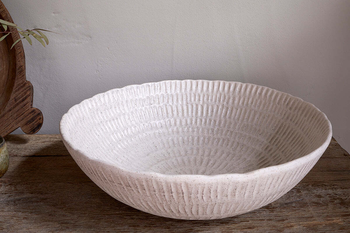 Kayanna Ceramic Decorative Bowl - White