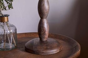 Konali Mango Wood Table Lamp - Ash Stain
