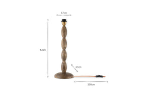 Konali Mango Wood Table Lamp - Ash Stain