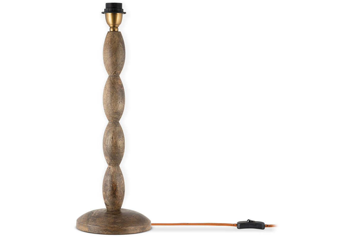 Konali Mango Wood Table Lamp - Ash Stain