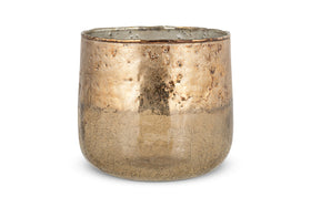 Konara Glass Tealight Holder - Copper Smoke-nkuku