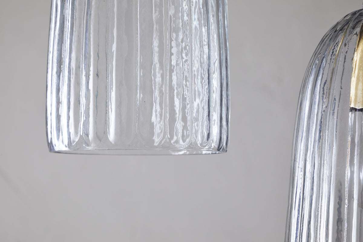 Lumina Fluted Recycled Glass Cluster Light - Clear
