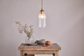 Lumina Recycled Glass Pendant - Clear-nkuku