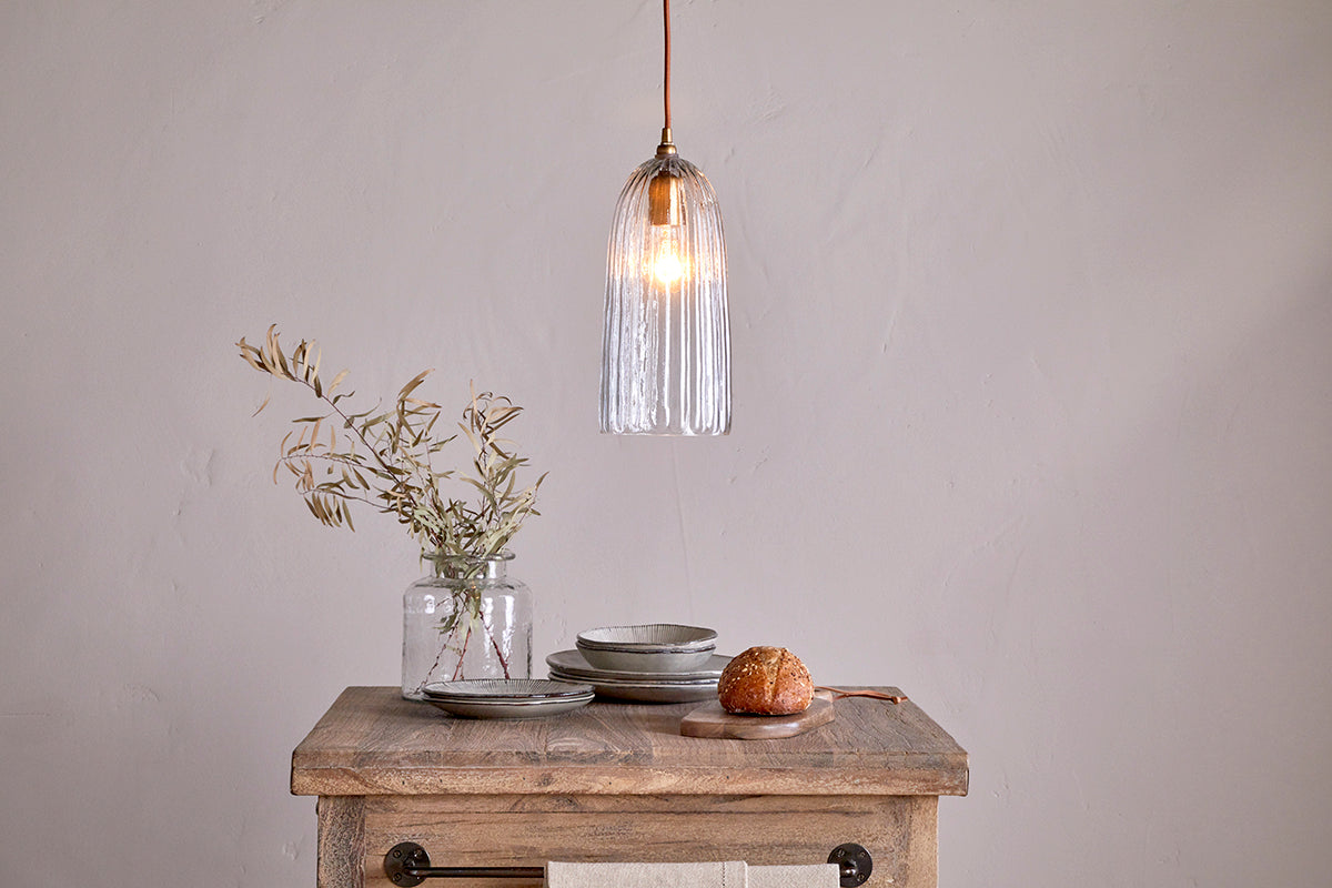 Lumina Recycled Glass Pendant - Clear-nkuku