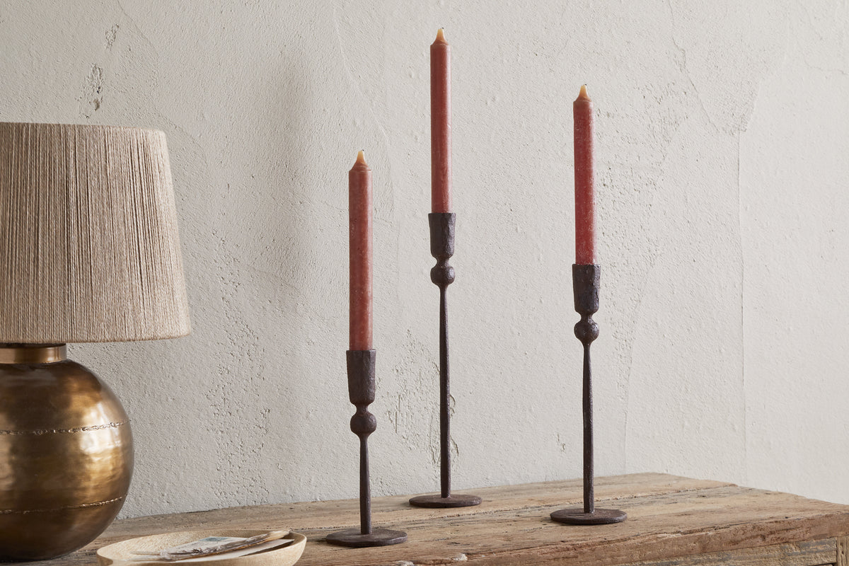 Mawindi Candle Holder - Rust-nkuku