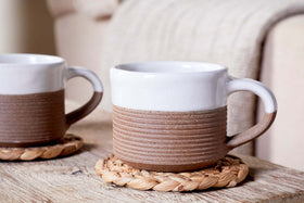 Mali Ribbed Espresso Mug - White