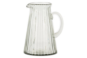 Minati Ribbed Glass Jug - Clear-nkuku