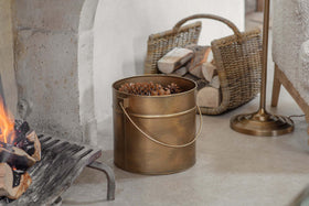 Mosat Iron Fireside Bucket - Antique Brass