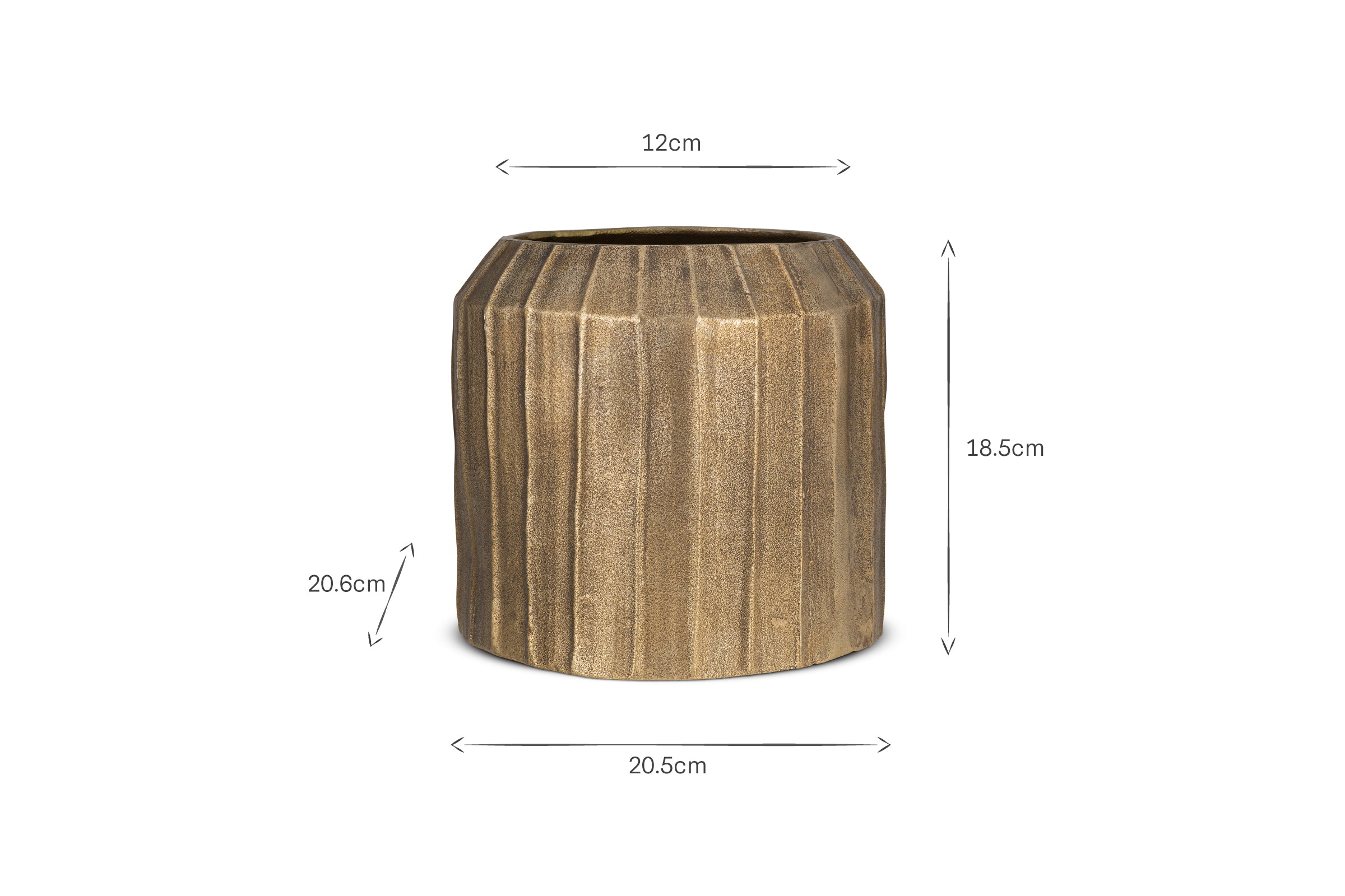 Nabara Cast Aluminium Planter - Antique Brass