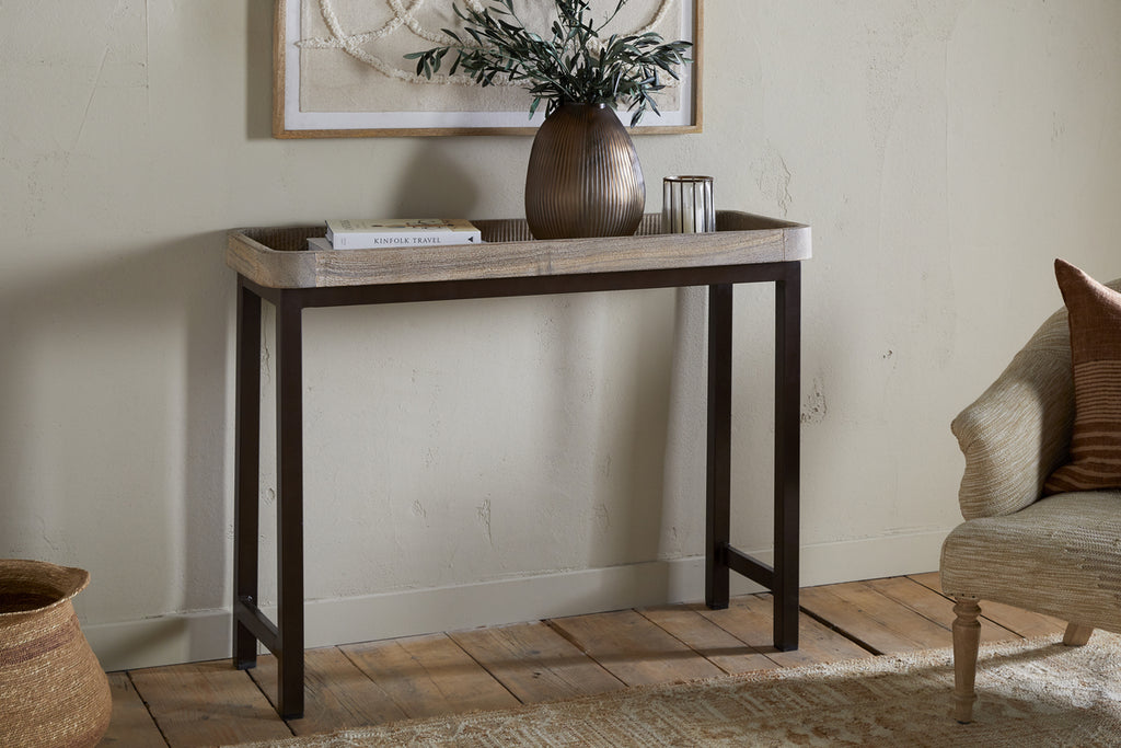 Nisha Reclaimed Wood & Iron Console Table - Natural