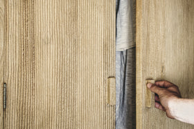 Vivan Grooved Wardrobe - Natural