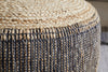Kapil Jute Round Pouf - Charcoal