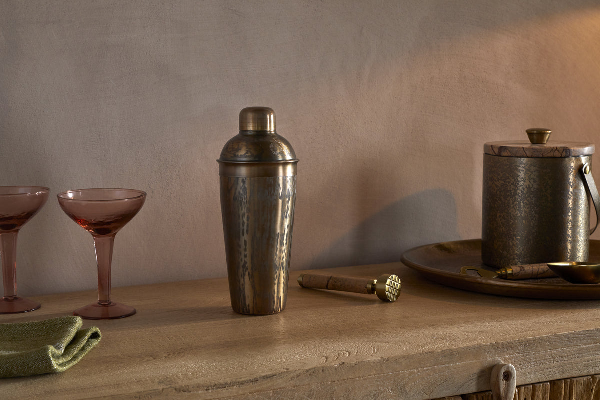Nkuku Dheema Cocktail Shaker - Bronze