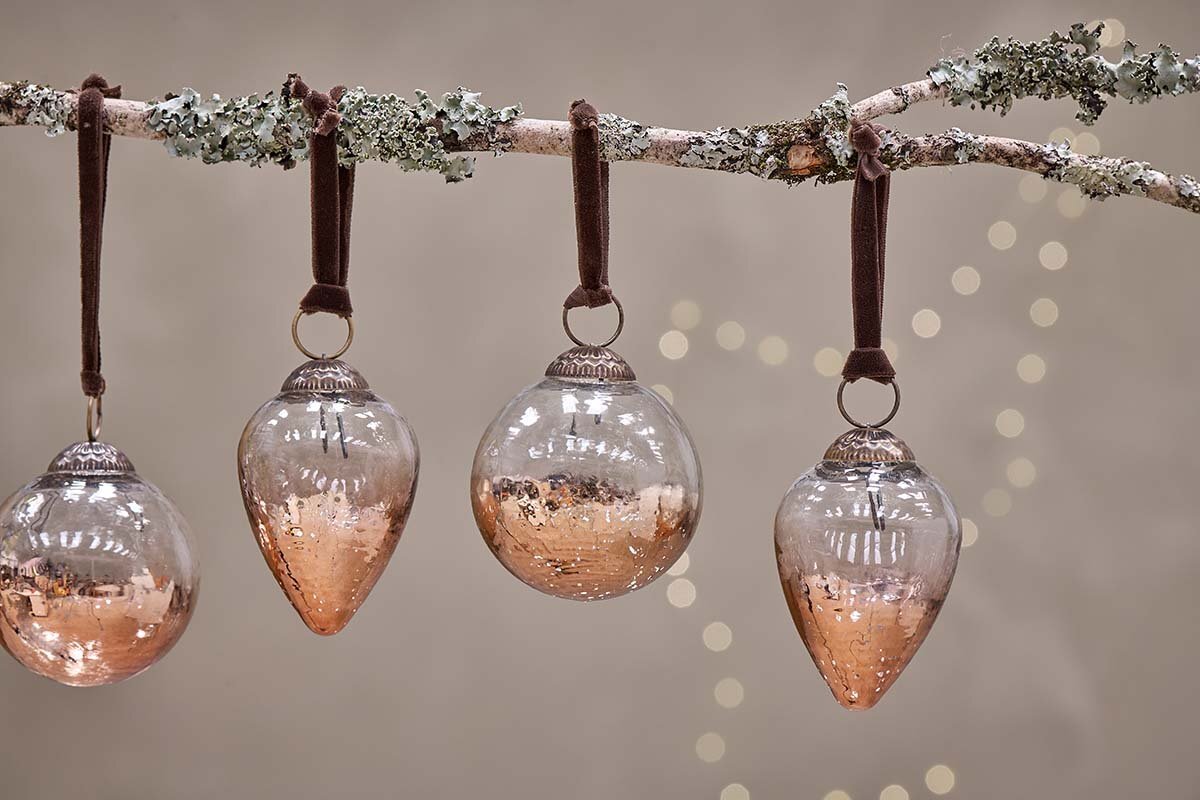 Nevasa Baubles - Clear & Antique Copper (Set of 4)