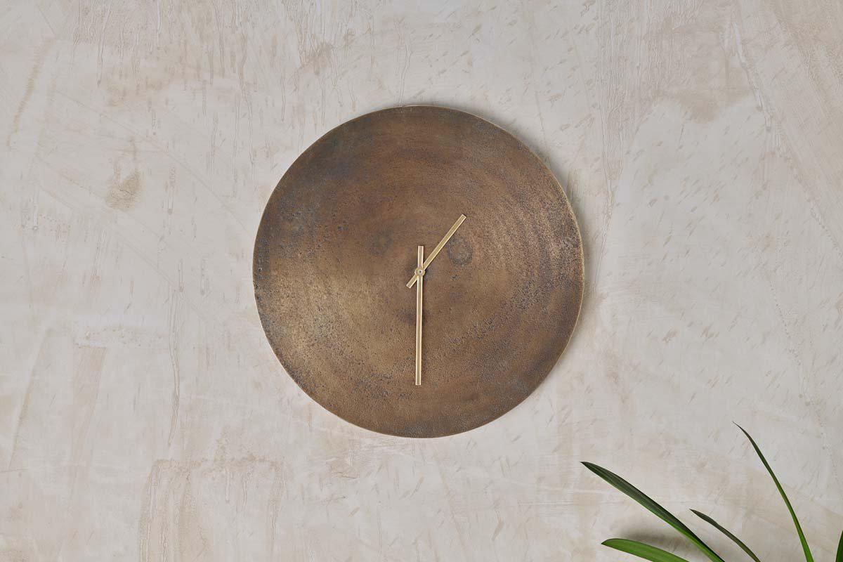 Okota Wall Hung Clock Antique Brass