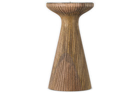 Omari Mango Wood Candlestick - Natural-nkuku