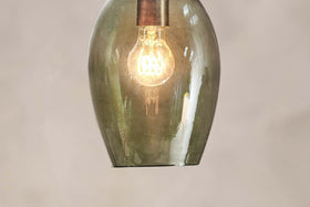 Otoro Recycled Glass Pendant - Green - Small Oval