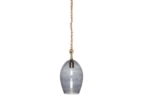 Otoro Recycled Glass Pendant - Smoke - Small Oval