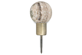 Paladi Marble & Iron Round Hook - Grey