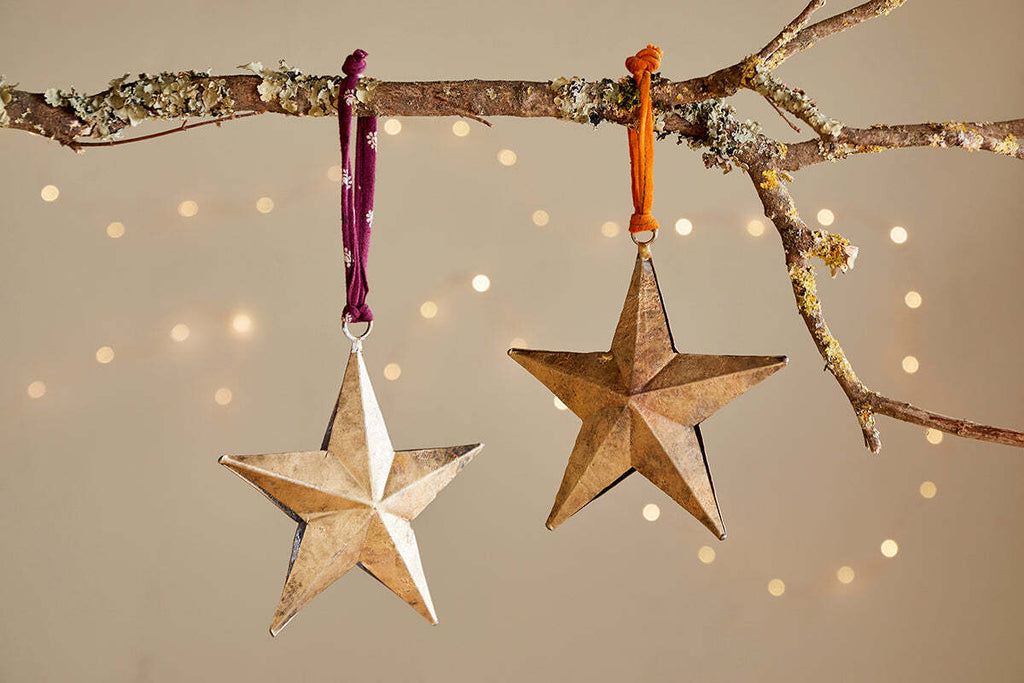 Roshani Star Baubles - Antique Brass (Set of 2)