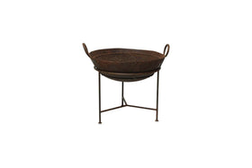 Reclaimed Iron Kadai With Grill - Small