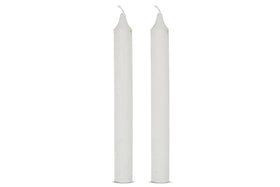 Rustic Soy Blend Dinner Candle - White - (Set of 2)-nkuku