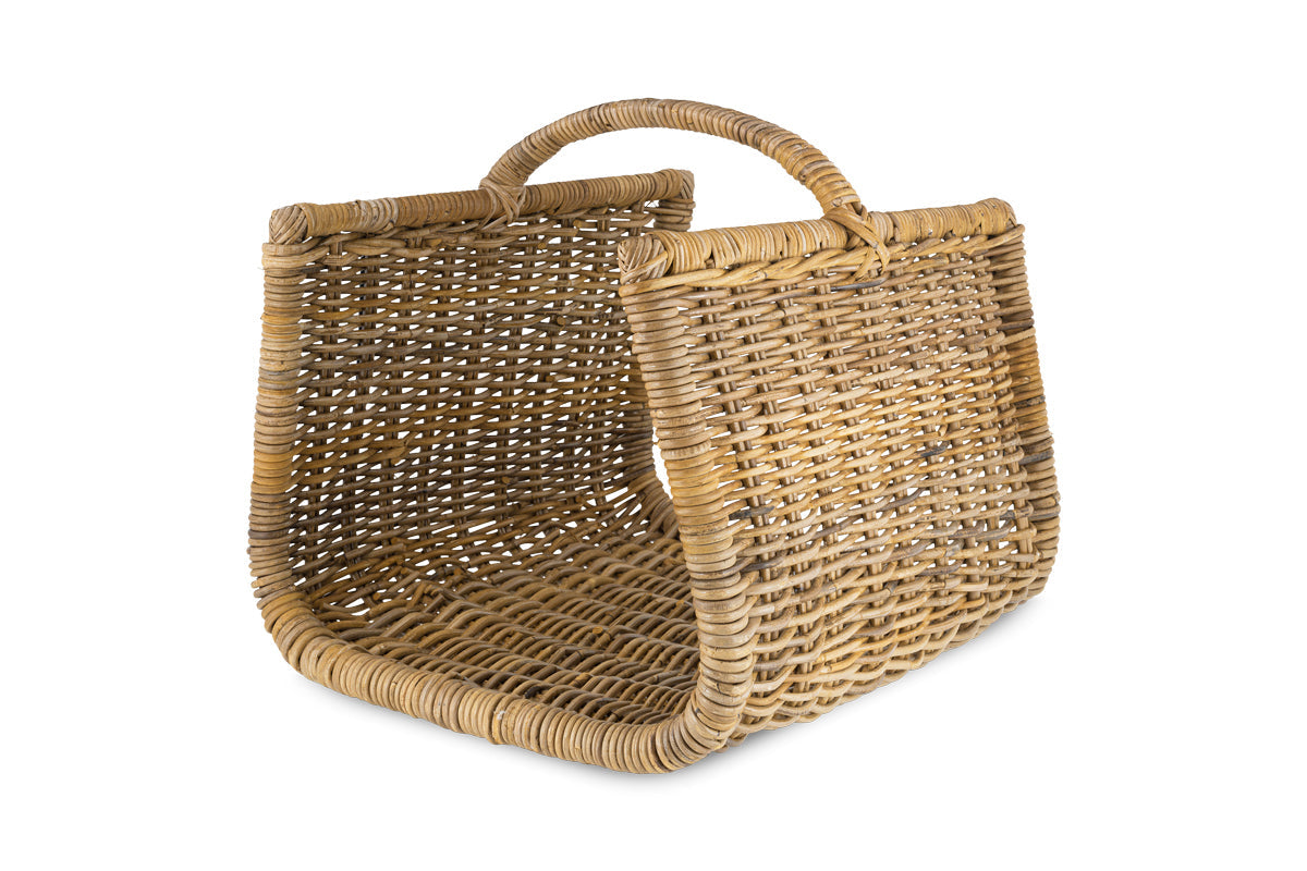 Sadra Rattan Log Basket - Natural-nkuku