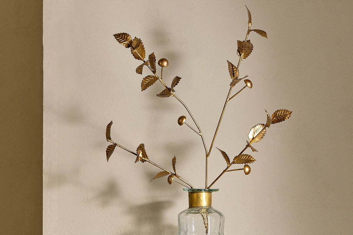 San Stem Foliage - Antique Brass