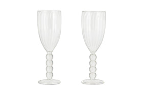 Santosa Champagne Flute - Clear (Set of 2)-nkuku