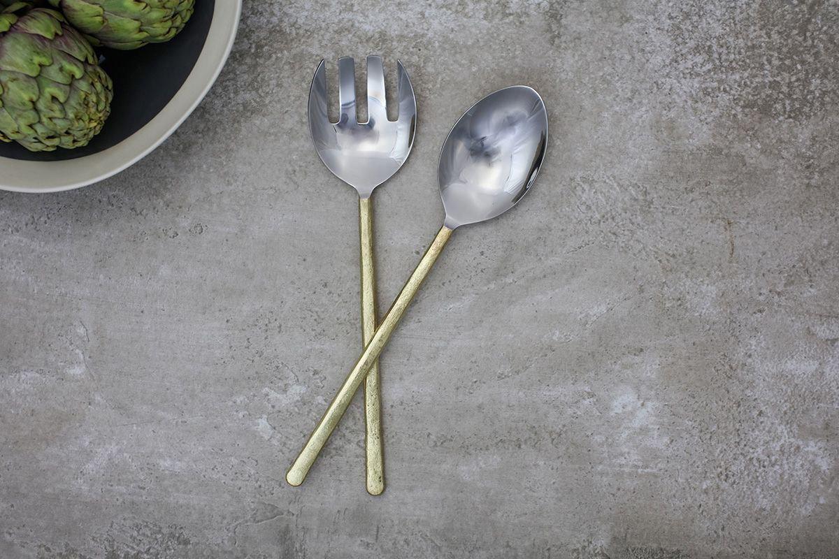 Sirkali Salad Server Set Brushed