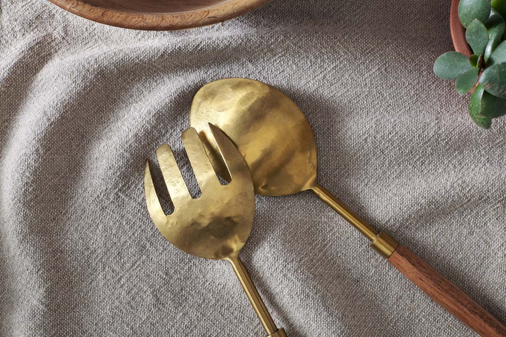 Forest Salad Servers  Gold main image 1
