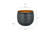 Tembesi Etched Planter - Antique Black & Brass