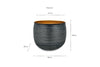 Tembesi Etched Planter - Antique Black & Brass