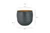 Tembesi Etched Planter - Antique Black & Brass