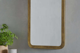 Ungura Rounded Mirror - Antique Brass - Small