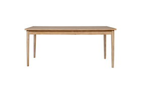 The nkuku Anbu Mango Dining Table - Natural features a minimalist rectangular design with four straight legs, crafted from mango wood and shown against a plain white background.