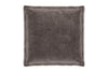 A soft, square, dark gray blanket or throw lies flat on a white background with plush, smooth texture—an ideal match for the nkuku Dhara Velvet Cushion Cover in Charcoal to create cozy decor.