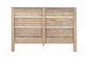 The nkuku Iya Reclaimed Wood Bed - Natural features a minimal design with horizontal slats, a simple rectangular headboard, and a light, rustic wood finish that brings charm to any room.