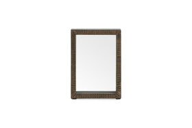 The Indu Standing Mango Wood Frame - Dark Ash by nkuku is a rectangular mirror with a thick, dark sustainable mango wood frame, shown upright against a plain white background.