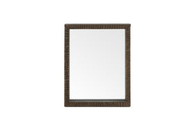 The Indu Standing Mango Wood Frame - Dark Ash by nkuku features a rectangular, dark brown textured frame crafted from sustainable mango wood, shown against a white background.