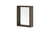 The nkuku Indu Standing Mango Wood Frame in Dark Ash is a rectangular wall mirror with a thick, carved, textured frame made from sustainable mango wood, displayed against a white background.