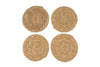 The Keso Woven Coasters - Brown (Set of 4) by nkuku feature four handwoven coasters arranged neatly—ideal for minimalist table settings or anyone who appreciates artisanal design.