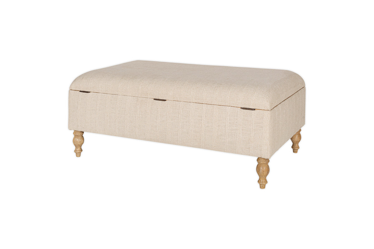 Kiana Upholstered Storage Ottoman - Natural - nkuku